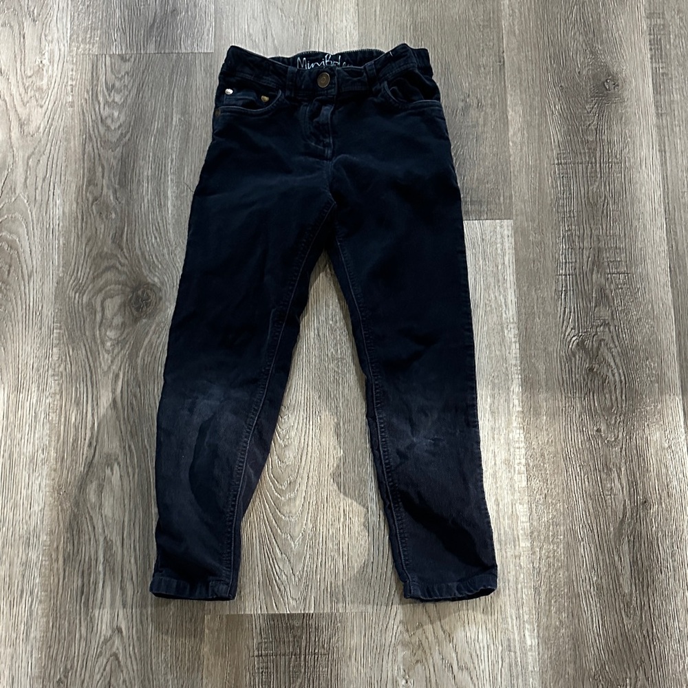 Mini Boden navy velvet star pockets skinny‎ pant size 7